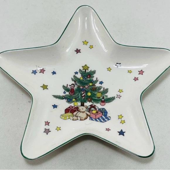 Nikko Christmas Vintage Tree Star Trinket Candy Dish Plate Present Holiday Japan - Picture 10 of 10